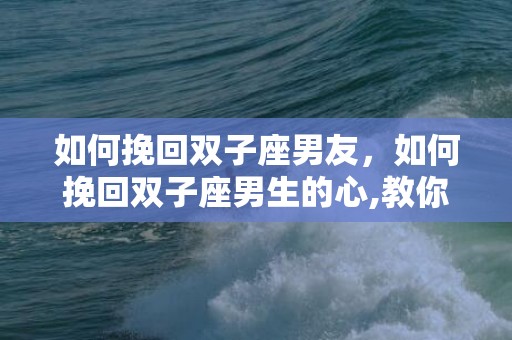 如何挽回双子座男友，如何挽回双子座男生的心,教你四个绝招