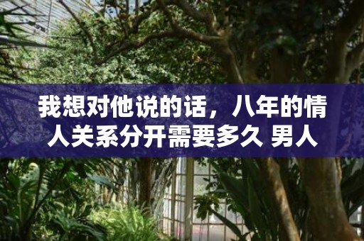 我想对他说的话，八年的情人关系分开需要多久 男人能放下八年的感情