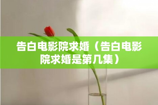 告白电影院求婚（告白电影院求婚是第几集）