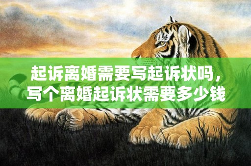 起诉离婚需要写起诉状吗，写个离婚起诉状需要多少钱呢？请律师写诉状书多少钱