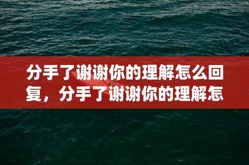 分手了谢谢你的理解怎么回复，分手了谢谢你的理解怎么回复(分手后对方说谢谢你)