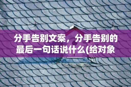 分手告别文案，分手告别的最后一句话说什么(给对象告别最后一句话)