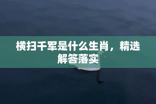 横扫千军是什么生肖，精选解答落实