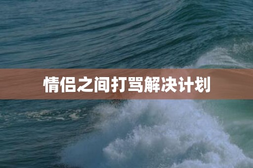 情侣之间打骂解决计划
