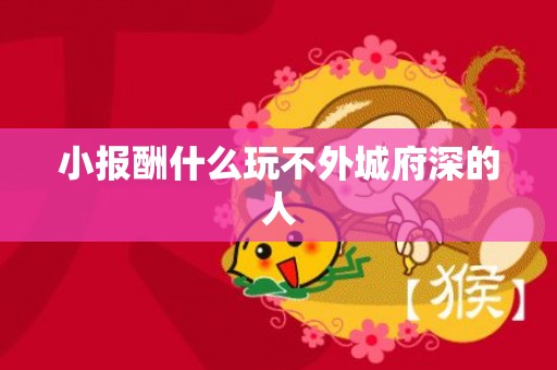 小报酬什么玩不外城府深的人