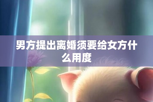 男方提出离婚须要给女方什么用度