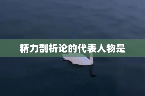精力剖析论的代表人物是