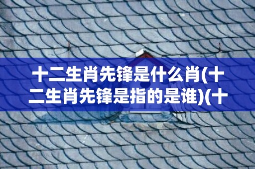十二生肖先锋是什么肖(十二生肖先锋是指的是谁)(十二生肖先锋是什么意思)