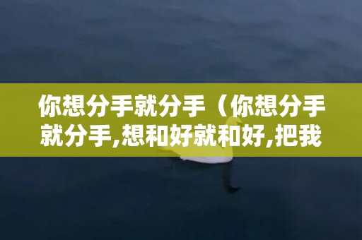 你想分手就分手（你想分手就分手,想和好就和好,把我当成什么?）