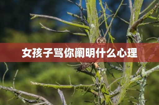 女孩子骂你阐明什么心理