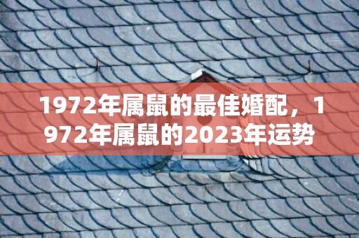 1972年属鼠的最佳婚配，1972年属鼠的2023年运势
