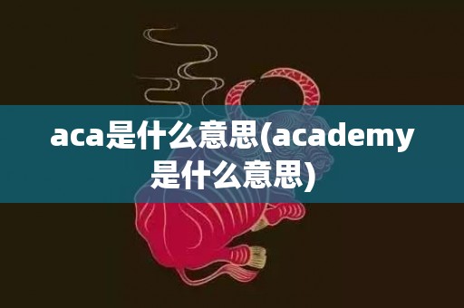 aca是什么意思(academy是什么意思)