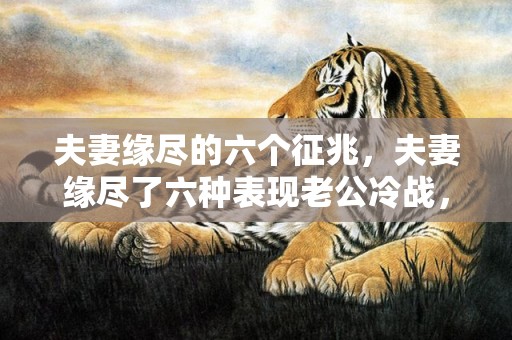 夫妻缘尽的六个征兆，夫妻缘尽了六种表现老公冷战，夫妻冷战男人的心理