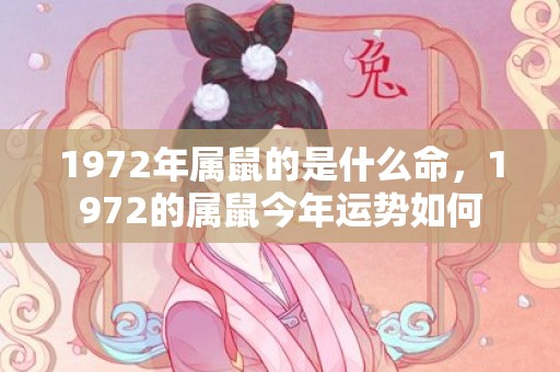 1972年属鼠的是什么命，1972的属鼠今年运势如何