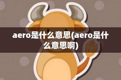 aero是什么意思(aero是什么意思啊)