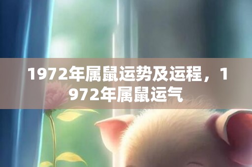 1972年属鼠运势及运程，1972年属鼠运气