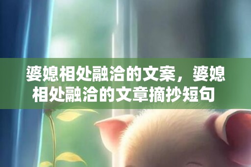 婆媳相处融洽的文案，婆媳相处融洽的文章摘抄短句 相处融洽什么意思