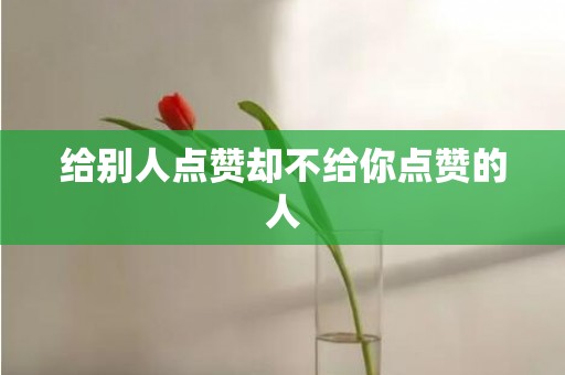给别人点赞却不给你点赞的人