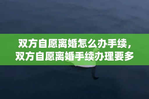 双方自愿离婚怎么办手续，双方自愿离婚手续办理要多久(自愿离婚要带什么证件)
