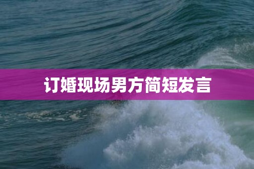 订婚现场男方简短发言
