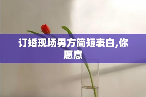 订婚现场男方简短表白,你愿意
