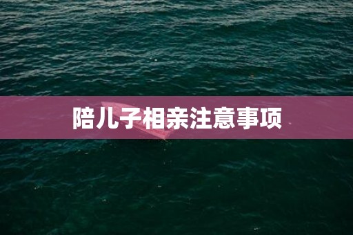 陪儿子相亲注意事项