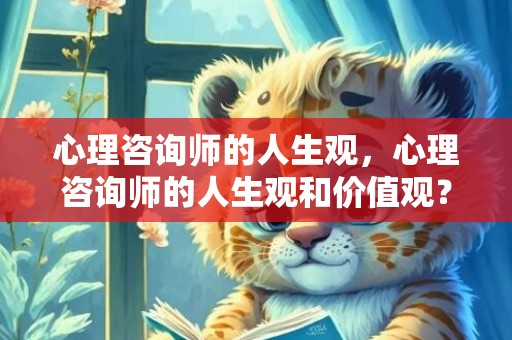 心理咨询师的人生观，心理咨询师的人生观和价值观？如何树立正确的人生观价值观