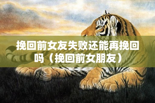 挽回前女友失败还能再挽回吗（挽回前女朋友）