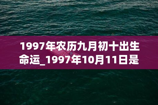 1997年农历九月初十出生命运_1997年10月11日是什么命(1997年农历九月十四是什么星座)
