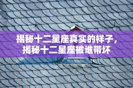 揭秘十二星座真实的样子，揭秘十二星座被谁带坏