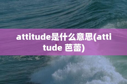 attitude是什么意思(attitude 芭蕾)