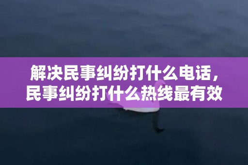 解决民事纠纷打什么电话，民事纠纷打什么热线最有效果 民事纠纷打什么电话
