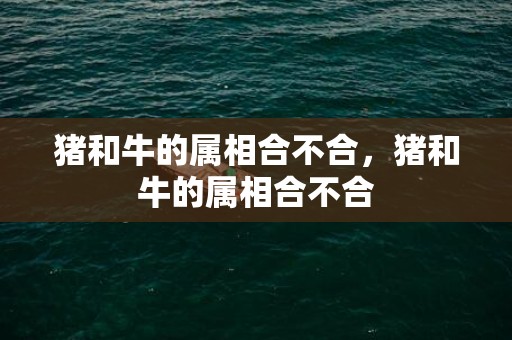猪和牛的属相合不合，猪和牛的属相合不合