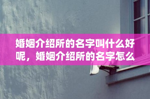 婚姻介绍所的名字叫什么好呢，婚姻介绍所的名字怎么起名的(和婚恋有关的名字)