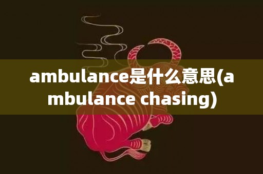 ambulance是什么意思(ambulance chasing)