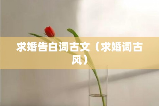 求婚告白词古文（求婚词古风）