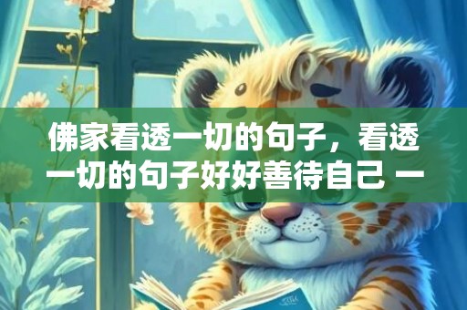 佛家看透一切的句子，看透一切的句子好好善待自己 一个人也要好好的句子