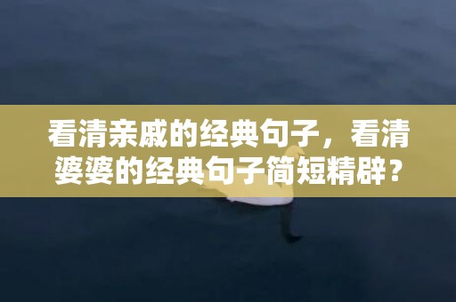 看清亲戚的经典句子，看清婆婆的经典句子简短精辟？看透婆婆的说说心情短语