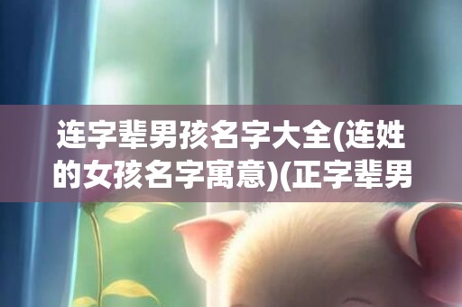 连字辈男孩名字大全(连姓的女孩名字寓意)(正字辈男孩取名字大全)