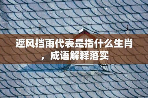 遮风挡雨代表是指什么生肖，成语解释落实