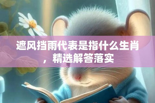 遮风挡雨代表是指什么生肖，精选解答落实