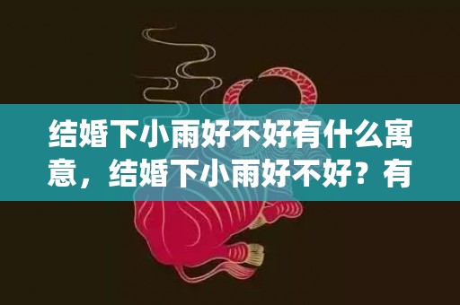 结婚下小雨好不好有什么寓意，结婚下小雨好不好？有什么寓意？(结婚下雨的女人什么命)
