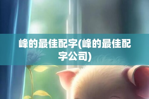峰的最佳配字(峰的最佳配字公司)