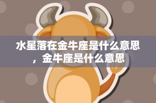 水星落在金牛座是什么意思，金牛座是什么意思