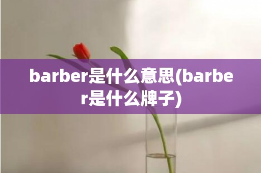 barber是什么意思(barber是什么牌子)
