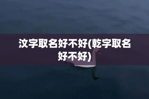 汶字取名好不好(乾字取名好不好)