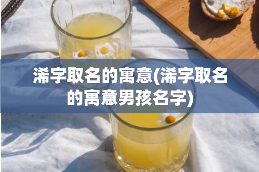 浠字取名的寓意(浠字取名的寓意男孩名字)