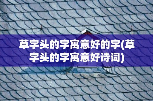 草字头的字寓意好的字(草字头的字寓意好诗词)