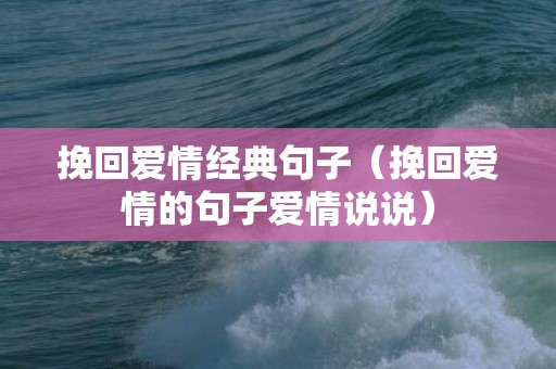 挽回爱情经典句子（挽回爱情的句子爱情说说）