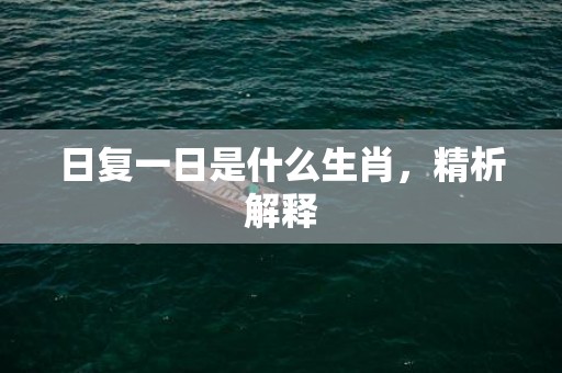 日复一日是什么生肖，精析解释